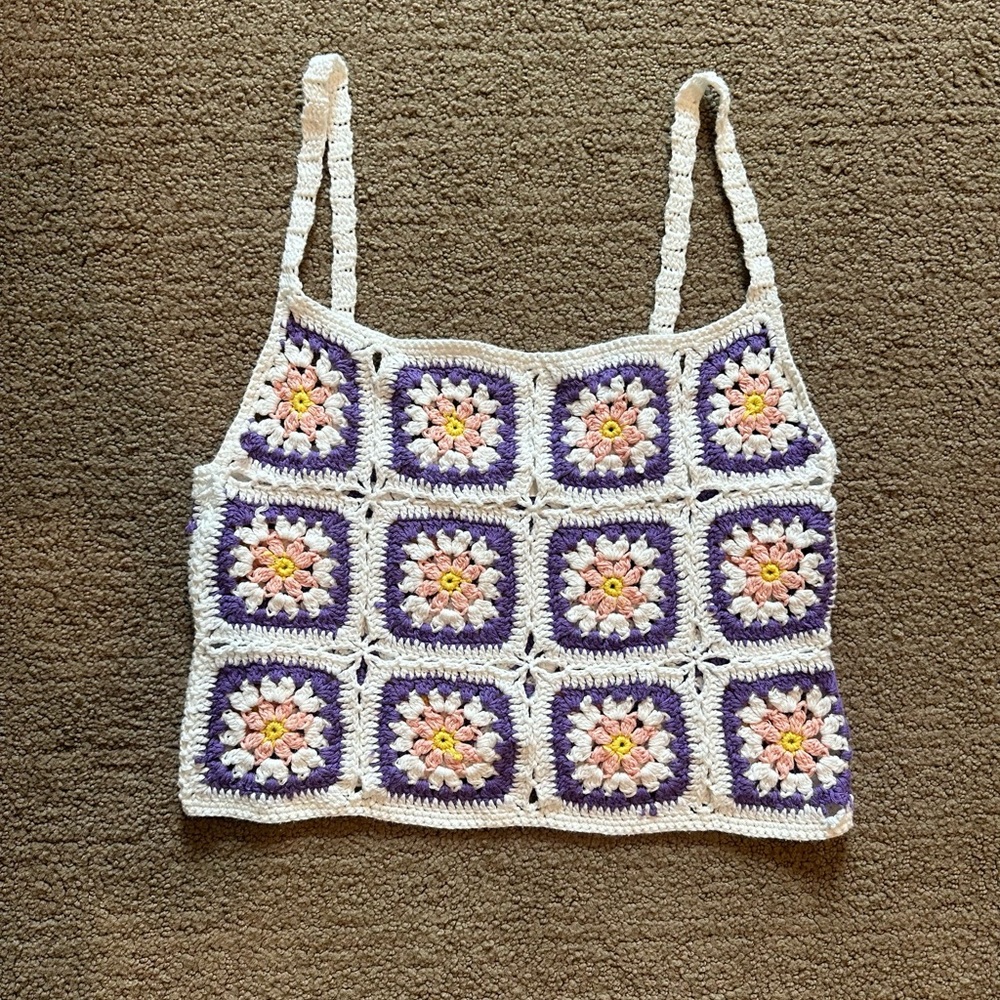 PacSun Crochet Flower Tank Top